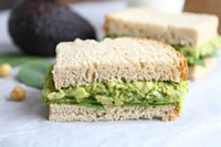 Smashed Chickpea and Avocado Salad Sandwich