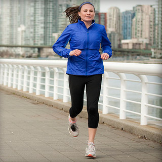 woman jogging in city