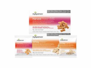 boxes of whey thins and harvest thins