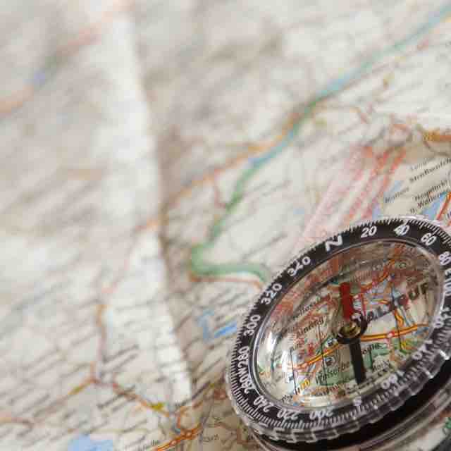 paper map and compass