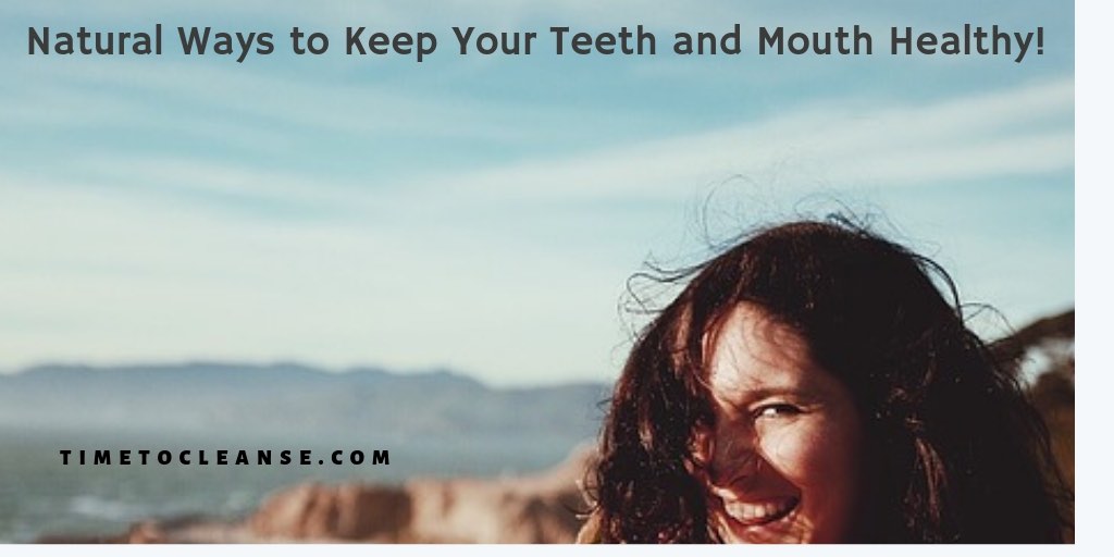 woman smiling outside and natural ways to keep teeth and mouth healthy banner